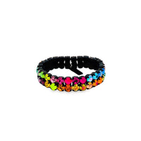Olivia 2 Strand Mini Stretch Bracelet in Smutt