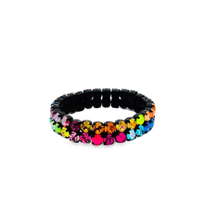 Olivia 2 Strand Mini Stretch Bracelet in Smutt