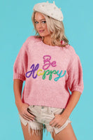 Be Happy Short Sleeve Sweater