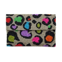 Leopard Beaded Clutch