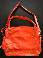 Orange Rhinestone Detailed Handbag