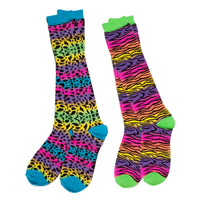 Neon Bright Animal Print Socks