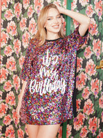 It's My Birthday Shirt Dress - Multi