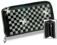 Bling Checkered Accordion Wallet