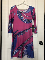 Purple & Blue Printed Dress