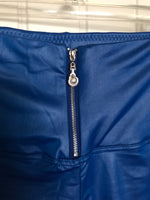 Blue Zipper Front Leggings