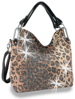 Leopard Design Rhinestone Handbag
