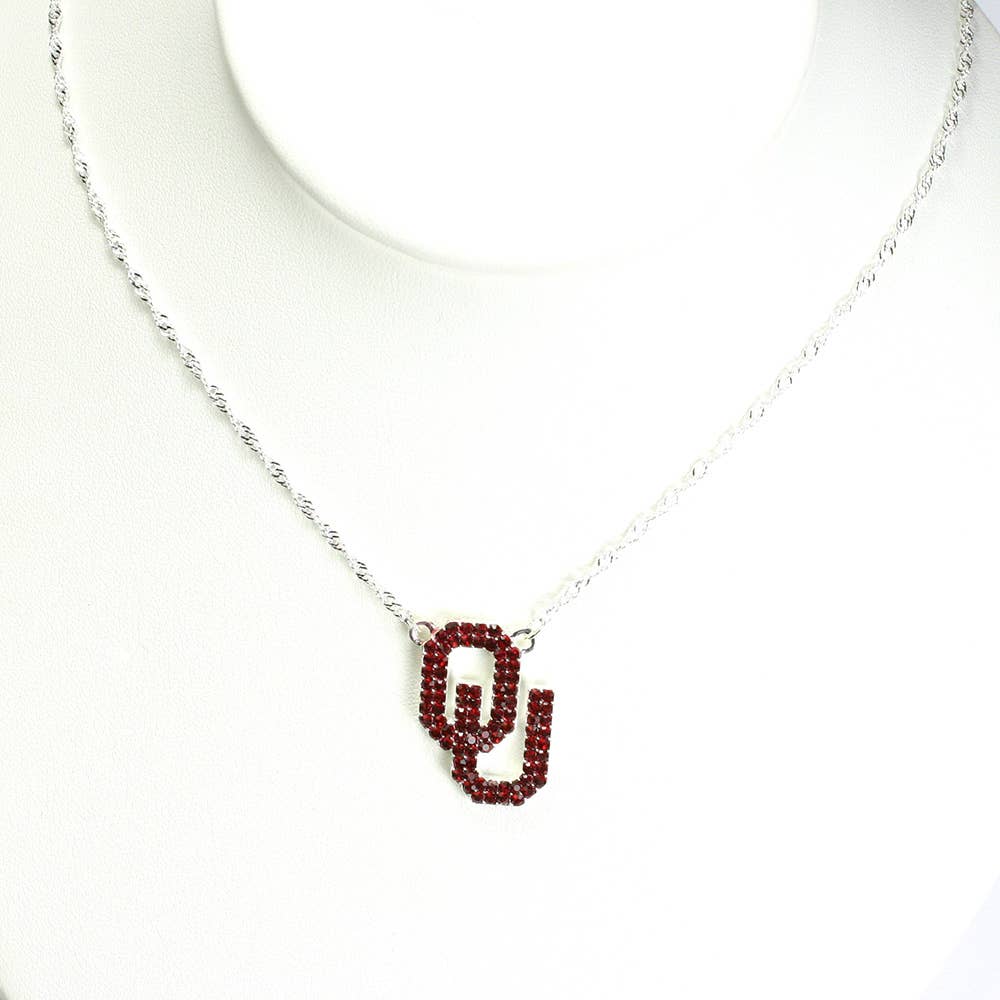 Oklahoma Crystal Logo Necklace
