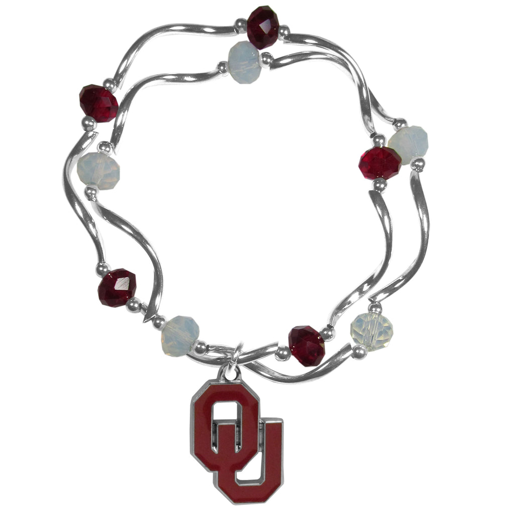Oklahoma Sooners Crystal Bead Bracelet