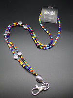 Multicolor Beads Lanyard ID Badge Holder