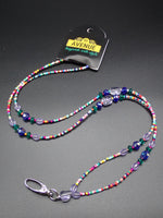 Blue Beads Lanyard ID Badge Holder
