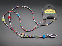 Rainbow Beads Lanyard ID Badge Holder