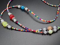 Rainbow Beads Lanyard ID Badge Holder