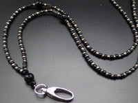 Black Beads Lanyard ID Badge Holder
