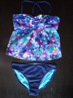 Purple & Blue Tankini Two Piece Swimsuit