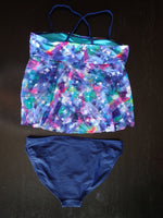 Purple & Blue Tankini Two Piece Swimsuit