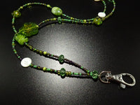 Green Beads Lanyard ID Badge Holder
