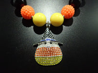 Halloween Necklace - Candy Corn Smile Pendant