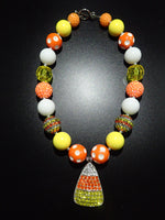 Halloween Necklace - Candy Corn Pendant *Kids Size*