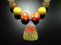 Halloween Necklace - Candy Corn Pendant *Kids Size*