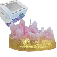 Pink/Gold Aura Crystal Candle