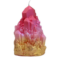 Pink/Gold Abundance Quartz Crystal Candle
