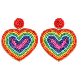 Rainbow Heart Earrings