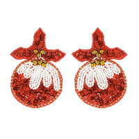 Red Christmas Ornament Earrings