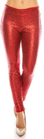 Red Glitter Sequin Leggings
