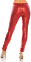 Red Glitter Sequin Leggings