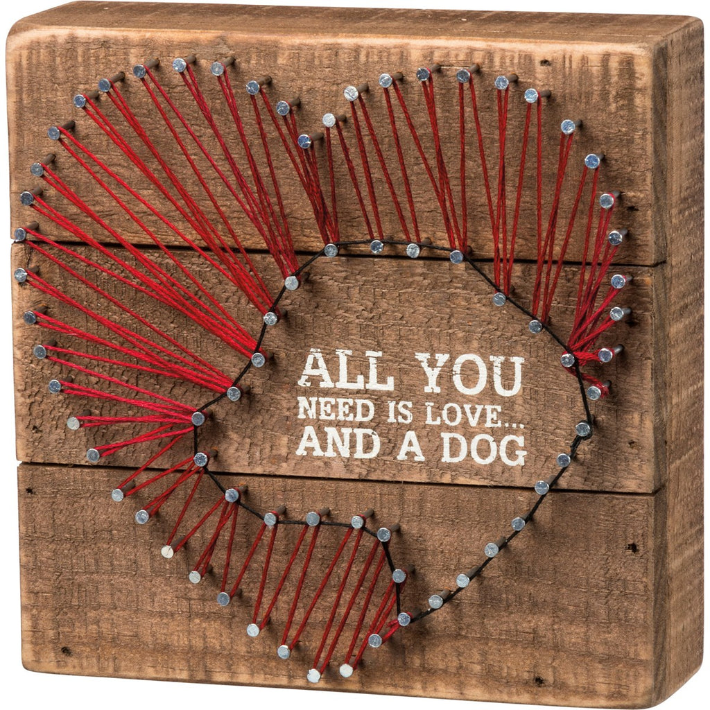 String Art Box Sign - Love And A Dog